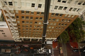 Downward View YEON building during HVAC install